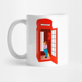 Fox in the telephone booth Mug